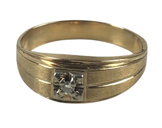 10K Yellow Gold Diamond Band, Men's Size 9.75 - #JB