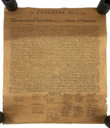 Declaration Of Independence Printed On Parchment Paper (Replica) - #S16-4