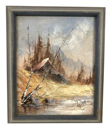 J. C. Koreny (Canada, 1934-2015) Signed Cabin Landscape Oil On Canvas Painting - #R2