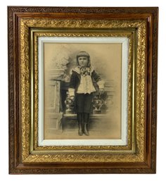 Antique 19th Century Framed Aquatint Portrait Of A Young Boy - #SW-10