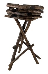 Antique Adirondack Twig Plant Stand - #BR