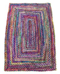 Multicolor Hand Woven Braided Chindi Rug - #S9-1