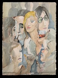 Hollywood Celebrity Illustration Watercolor Painting, Signed - #S11-4R