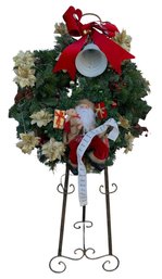Artificial Christmas Wreath On Metal Easel - #SR