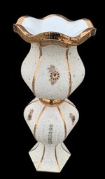 White Gold 40-Inch Tall Ceramic Planter / Vase With Rhinestone & Mirror Mosaic Design - #FF