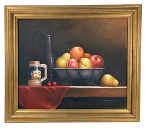 Still Life Oil On Canvas Painting, Signed W. Hudson - #RBW-W