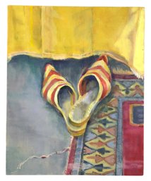 Still Life Of Shoes Oil Painting On Wooden Panel - #R3