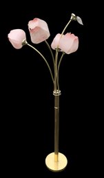 Vintage Hollywood Regency Style Pink Tulip Floor Lamp - #FF