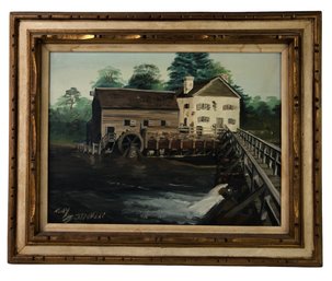 Watermill Landscape Oil On Canvas Painting, Anthony Bottanelli (American, 1946-2013) - #B4