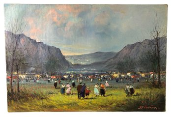 English Victorian Landscape Oil On Canvas Painting, Signed - #BR