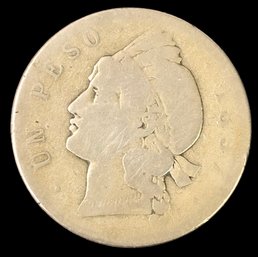 1897-A Dominican Republic Un Peso Silver Coin - #JC-B19