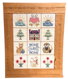 Home Sweet Home Finished Cross Stitch Sampler - #BR