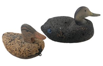 Vintage Hand Painted Cork & Wood Duck Decoys - #S3-1