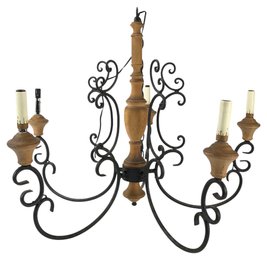 Wood & Iron 5-Light Chandelier - #S3-5