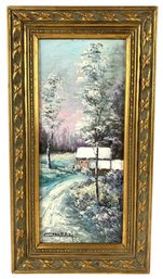 Joseph Collazzi (Italian 1914-1989) Signed Winter Landscape Oil On Board Painting - #S17-1