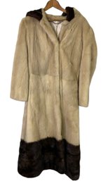 Vintage Genuine Mink Fur Hooded Coat By Lady Western Of Canada - #S23-F