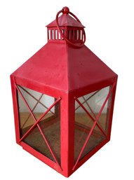 Allen & Roth Red Powder Coated Metal Pillar Candle Outdoor Decorative Lantern - #S15-2