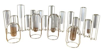 Collection Of Gold Tone Hinged Flower Vases - #S15-1