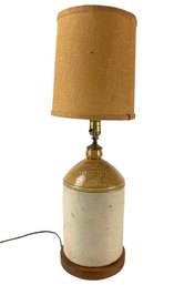 Vintage Symons Ratcliffe Stoneware Whiskey Jug Table Lamp (WORKS) - #S19-4