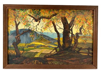 Impressionist Countryside Landscape Oil On Board Painting - #RBW-W