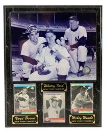 New York Yankees Yogi Berra, Mickey Mantle & Whitey Ford MLB Licensed Plaque - #S19-4