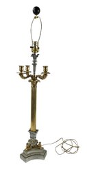Vintage Warren Kessler Style Brass & Iron Candelabra Table Lamp - #S15-4