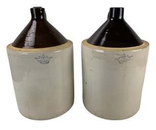 Robinson Ransbottom 5-Gallon Blue Crown Stoneware Jugs - #BT
