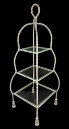 Hollywood Regency Twisted Metal Rope 3-Tier Etagere - #S23-F