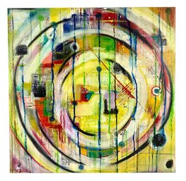 Abstract Expressionist Oil On Canvas Painting - #S13-F