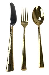 Marchesa By Lenox Imperial Caviar Gold 3-Piece Flatware Place Setting - #FS-3