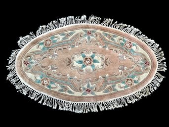 Chinese Floral Oval Area Rug - #S3-5