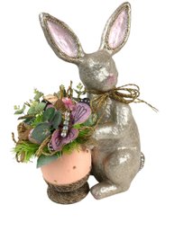 Easter Elegant Bunny With Floral Butterfly Pot (NEW) - #S14-4