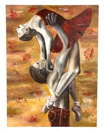 Tango Dance Performance Acrylic On Canvas Painting, Signed - #C1