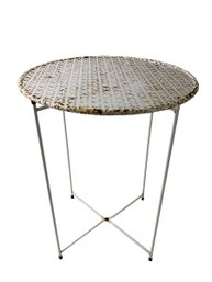 Vintage Round Folding Tray Table - #S6-F