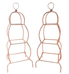 Hollywood Regency 3-Tier Twisted Metal Rope Etagere Display Shelves / Garden Trellises - #S13-F