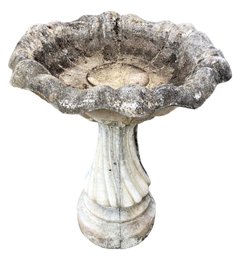 Concrete Tulip Top Bird Bath With Swirl Base - #BOB