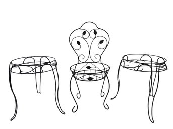 Trio Of Wire Plant Stands - #S4-4