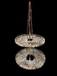 Antique Wrought Iron 2-Tier Stand - #S19-F