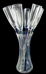 Artland Celebration Collection Hand Blown Champagne Flutes & Vase - #S10-1