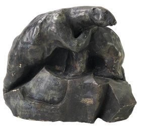 Glazed Studio Pottery Polar Bear Sculpture - #FS-5