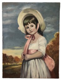 'Miss Juliana Willoughby' Oil On Canvas Portrait Painting (After) George Romney - #A10