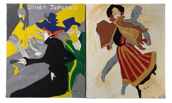 (After) Toulouse Lautrec Oil On Canvas Paintings - #B1