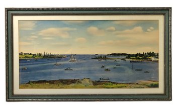 'Peaceful Harbor' Gelatone Facsimile Print By Malvin Albright, Associated American Artists - #B3