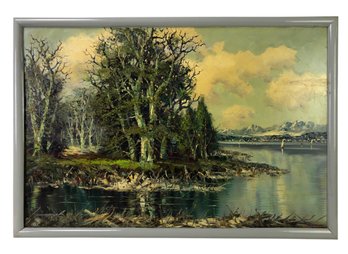 Impressionist Mountain Landscape Oil On Canvas, Ludwig Sohler (Germany, 1907-1998) - #B4