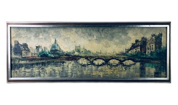 Parisian Landscape Oil On Canvas Painting, Signed Delaheye - #BR