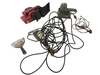 Craftsman Orbital Sander, Chicago Electric Belt Sander, Drop Light & Putty Knife - #S15-1