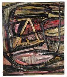 Modernist Abstract Oil On Canvas Painting - #S13-F