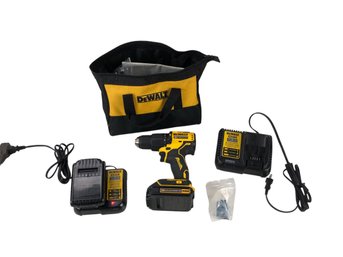 Dewalt 20-Volt Max Lithium-Ion Cordless Drill With Battery & Chargers (WORKS) - #S10-4