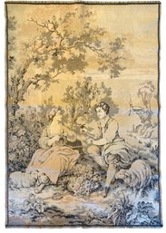 French Aubusson Style Tapestry, Courting Scene - #S16-4