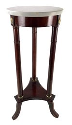 Marble Top Mahogany Plant Stand - #S15-4